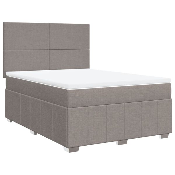 vidaXL &Kappa;&rho;&epsilon;&beta;ά&tau;&iota; Boxspring &mu;&epsilon; &Sigma;&tau;&rho;ώ&mu;&alpha; Taupe 140x190 &epsilon;&kappa;. &Upsilon;&phi;&alpha;&sigma;&mu;ά&tau;&iota;&nu;&omicron;
