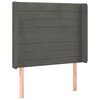vidaXL Κρεβάτι Boxspring με Στρώμα & LED Σκ. Γκρι 90x200 εκ. Βελούδινο