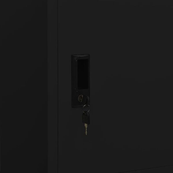 vidaXL Ντουλάπα Μαύρη 80 x 50 x 180 εκ. Ατσάλινη
