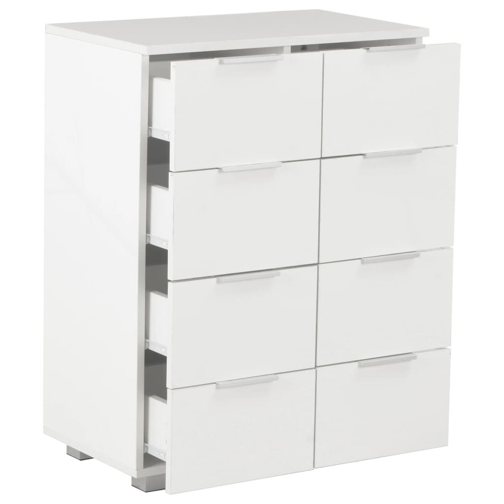 vidaXL Μπουφές Ψηλός Γυαλιστερός Λευκός 60x35x80 εκ. Επεξ. Ξύλο
