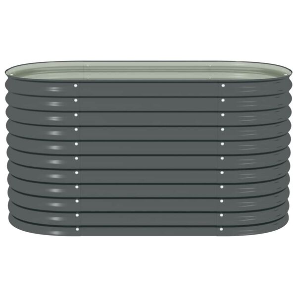 vidaXL Ζαρντινιέρα Υπερυψωμένη Γκρι 160x80x81 εκ. Γαλβανισμ. Χάλυβας
