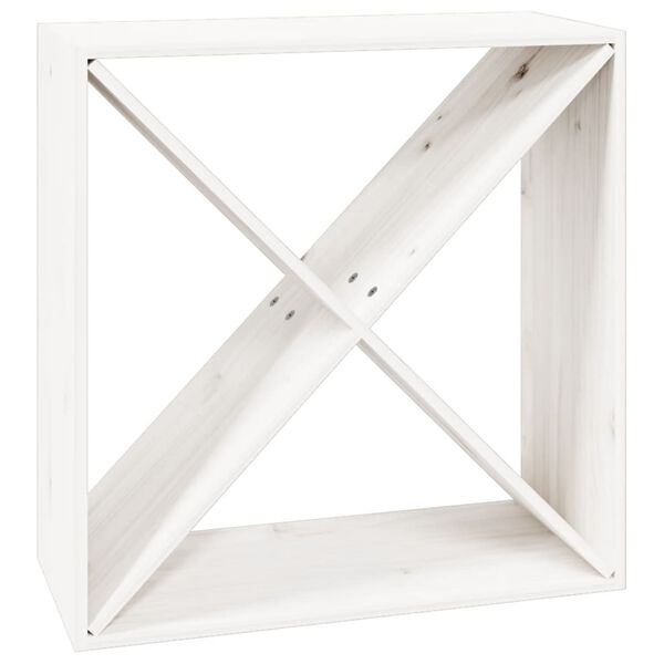 vidaXL Κάβα Κρασιών Λευκό 62 x 25 x 62 εκ. από Μασίφ Ξύλο Πεύκου