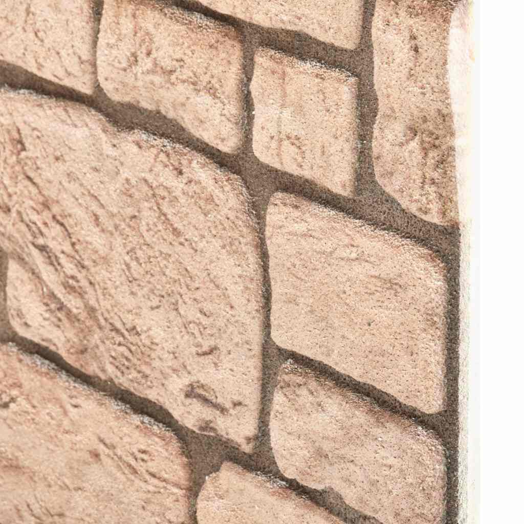 vidaXL Πάνελ Τοίχου 3D 10 τεμ. Σχέδιο Τούβλα Μπεζ EPS