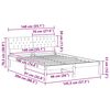 vidaXL Σκελετός Κρεβατιού με κεφαλάρι Καφέ και ταμπά 140 x 190 cm