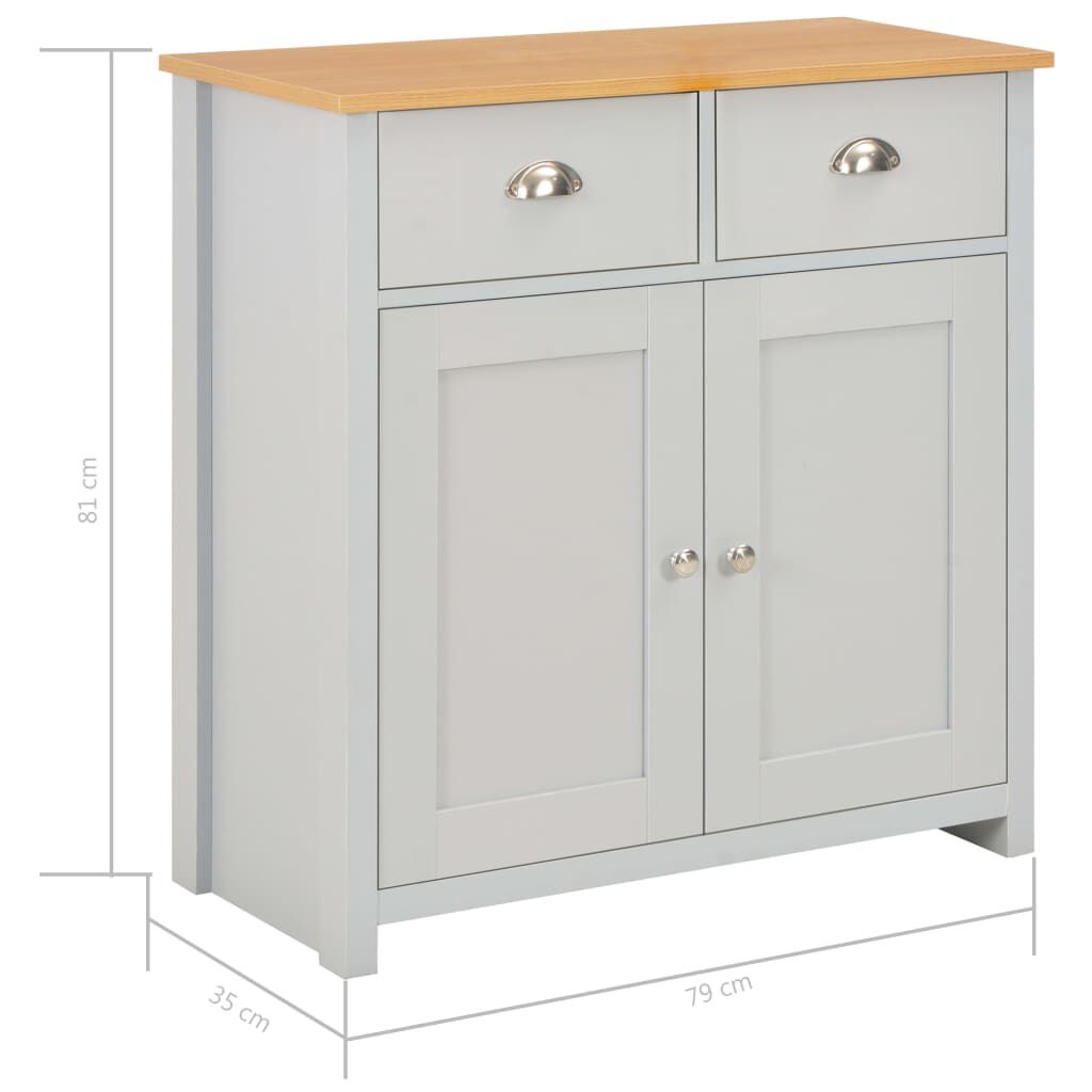vidaXL Μπουφές Γκρι 79 x 35 x 81 εκ.