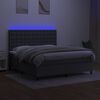 vidaXL &Kappa;&rho;&epsilon;&beta;ά&tau;&iota; Boxspring &mu;&epsilon; &Sigma;&tau;&rho;ώ&mu;&alpha; & LED &Sigma;&kappa;.&Gamma;&kappa;&rho;&iota; 160x200 &epsilon;&kappa; &Upsilon;&phi;&alpha;&sigma;&mu;ά&tau;&iota;&nu;&omicron;