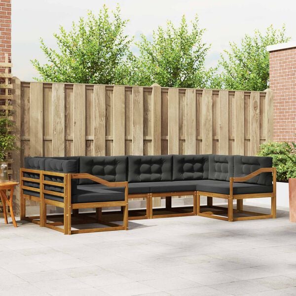 vidaXL &Sigma;&epsilon;&iota;&rho;ά &Kappa;&alpha;&nu;&alpha;&pi;έ &Epsilon;&xi;&omega;&tau;&epsilon;&rho;&iota;&kappa;&omicron;ύ &mu;&epsilon; &mu;&alpha;&xi;&iota;&lambda;ά&rho;&iota; 6 pcs &Phi;&upsilon;&sigma;&iota;&kappa;ό &kappa;&alpha;&iota; &Alpha;&nu;&theta;&rho;&alpha;&kappa;ί