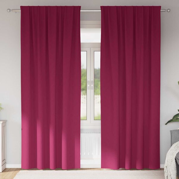 vidaXL Κουρτίνες με κουρτίνες 2 pcs Κόκκινο 225 x 140 εκ. Πολυεστέρας