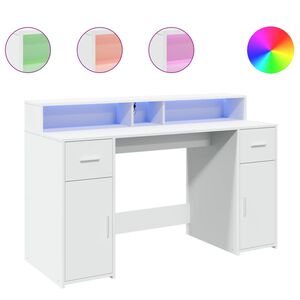 vidaXL &Gamma;&rho;&alpha;&phi;&epsilon;ί&omicron; &mu;&epsilon; LED &Lambda;&epsilon;&upsilon;&kappa;ό 140x55x91 &epsilon;&kappa;. &alpha;&pi;ό &Epsilon;&pi;&epsilon;&xi;&epsilon;&rho;&gamma;&alpha;&sigma;&mu;έ&nu;&omicron; &Xi;ύ&lambda;&omicron;