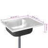 vidaXL Νεροχύτης + Ποδιά Σετ Ασημί 600x500x155 χιλ. Ανοξείδωτο Ατσάλι