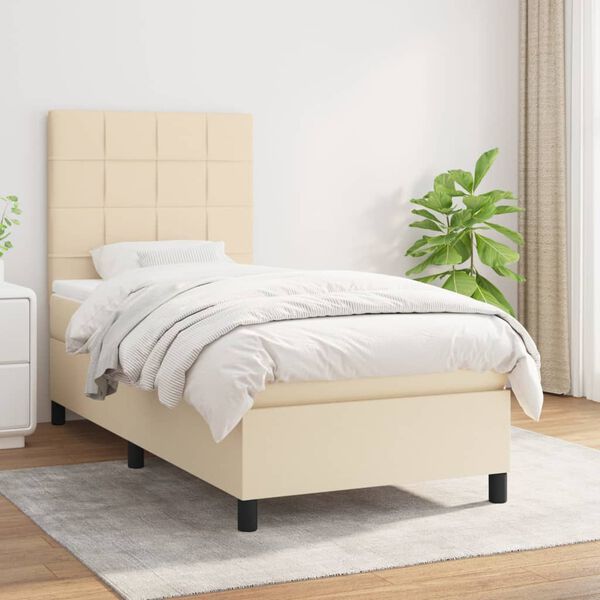vidaXL &Kappa;&rho;&epsilon;&beta;ά&tau;&iota; Boxspring &mu;&epsilon; &Sigma;&tau;&rho;ώ&mu;&alpha; &Kappa;&rho;&epsilon;&mu; 90x200 &epsilon;&kappa;.&Upsilon;&phi;&alpha;&sigma;&mu;ά&tau;&iota;&nu;&omicron;