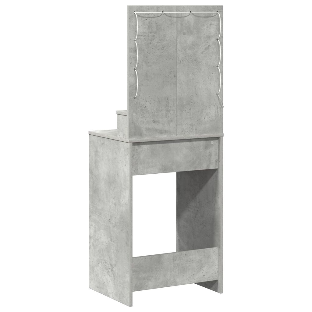 VidaXL Τραπέζι Ε dressing με LED Φώτα Γκρι Σκυρόδεμα 50x41x135 εκ.