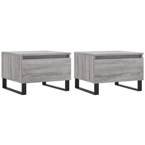 vidaXL Τραπεζάκια Σαλονιού 2 τεμ. Γκρι Sonoma 50x46x35 εκ. Επεξ. Ξύλο