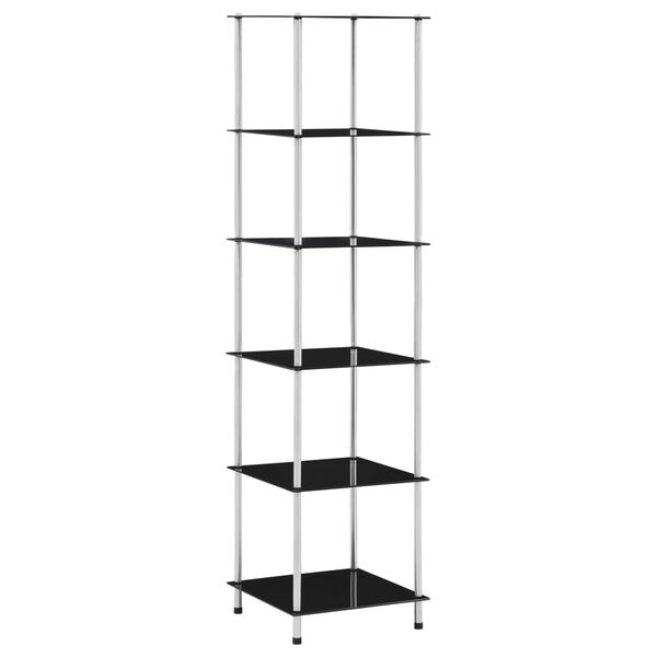 vidaXL Τραπεζάκι Σαλονιού 6 Επιπ. Μαύρο 40x40x160 εκ Ψημένο Γυαλί