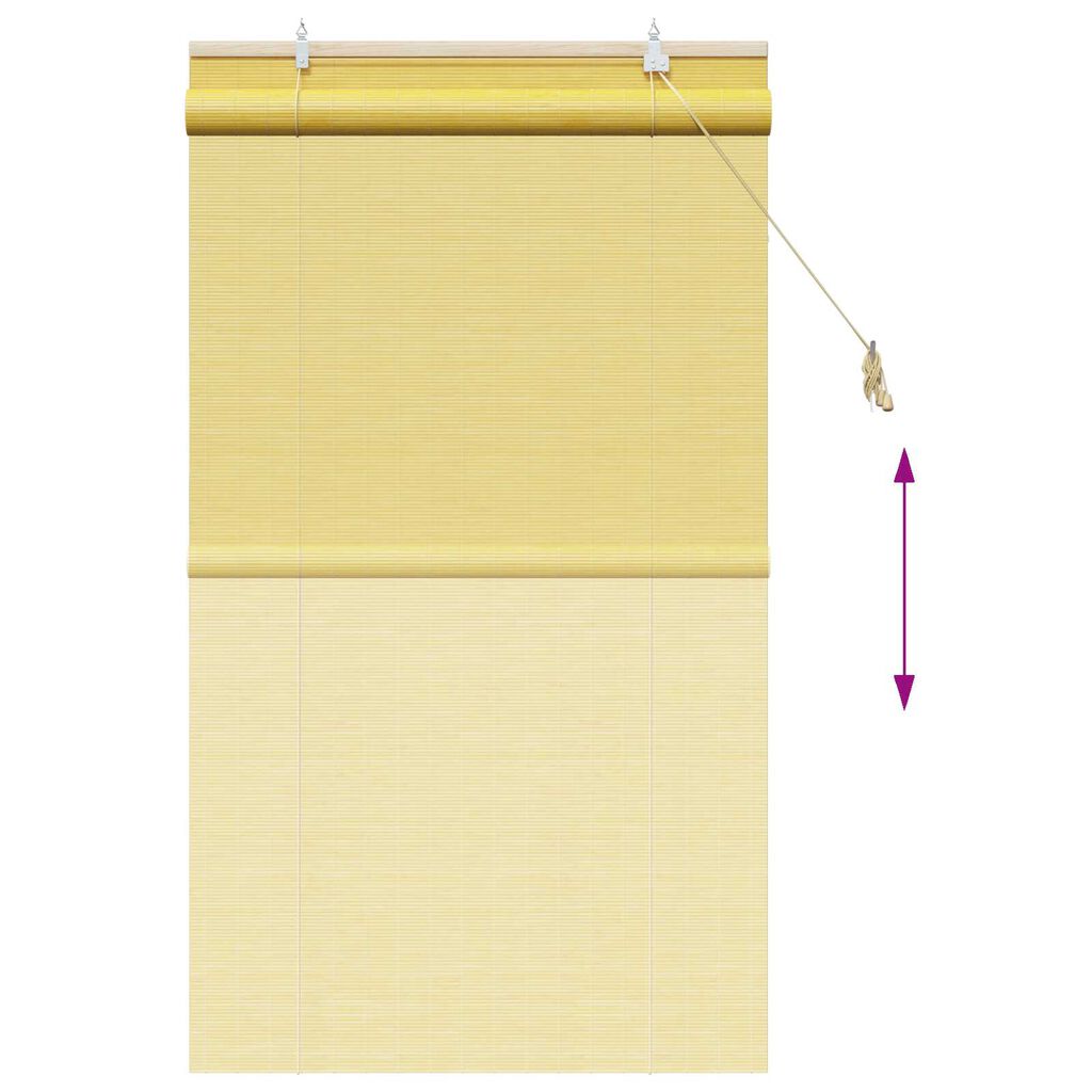 vidaXL Ρολά και Σκίες Παραθύρων Κίτρινο 80 x 160 cm Μπαμπού