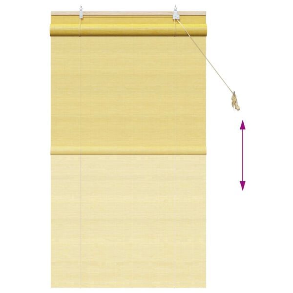 vidaXL Ρολά και Σκίες Παραθύρων Κίτρινο 80 x 160 cm Μπαμπού