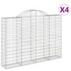 vidaXL Συρματοκιβώτια Τοξωτά 4 τεμ. 200x30x140/160 εκ. Γαλβαν. Ατσάλι