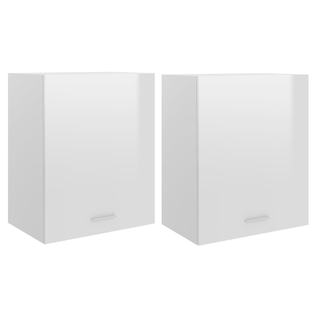 vidaXL Ντουλάπια Κρεμαστά Lyon 2 τεμ. Γυαλ. Λευκό 50x31x60εκ.