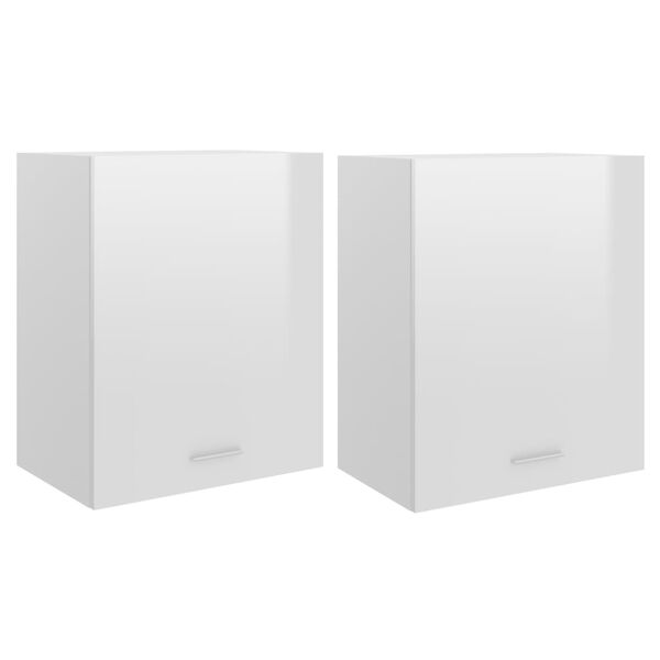 vidaXL Ντουλάπια Κρεμαστά Lyon 2 τεμ. Γυαλ. Λευκό 50x31x60εκ.