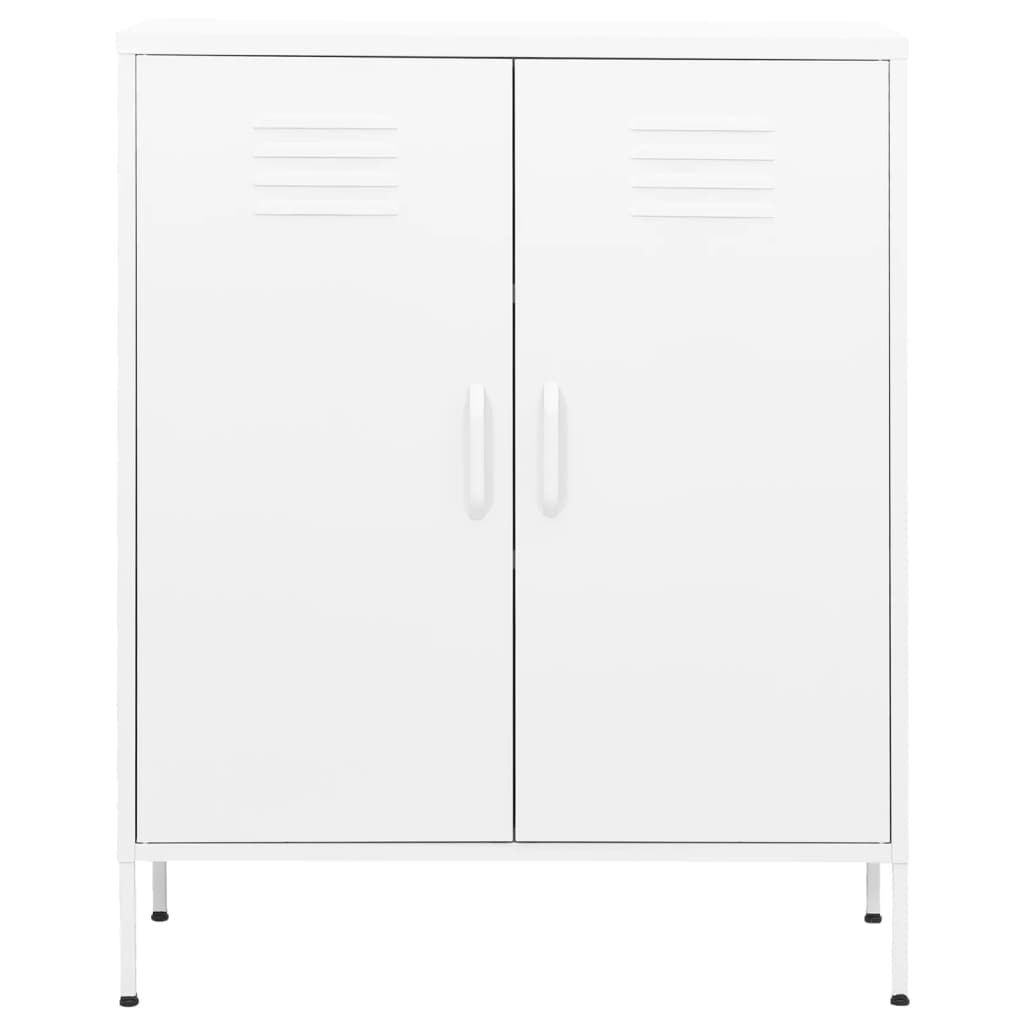 vidaXL Ντουλάπι Αποθήκευσης Λευκό 80 x 35 x 101,5 εκ. Ατσάλινο