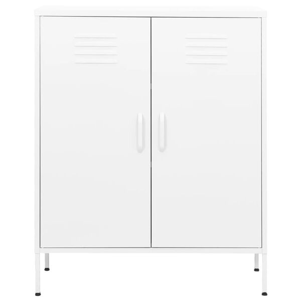 vidaXL Ντουλάπι Αποθήκευσης Λευκό 80 x 35 x 101,5 εκ. Ατσάλινο