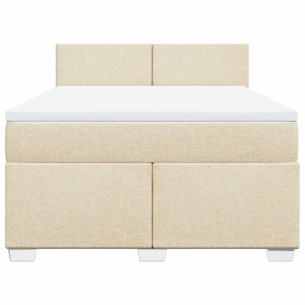 vidaXL &Kappa;&rho;&epsilon;&beta;ά&tau;&iota; Boxspring &mu;&epsilon; &Sigma;&tau;&rho;ώ&mu;&alpha; &Kappa;&rho;&epsilon;&mu; 140x190 &epsilon;&kappa;. &Upsilon;&phi;&alpha;&sigma;&mu;ά&tau;&iota;&nu;&omicron;