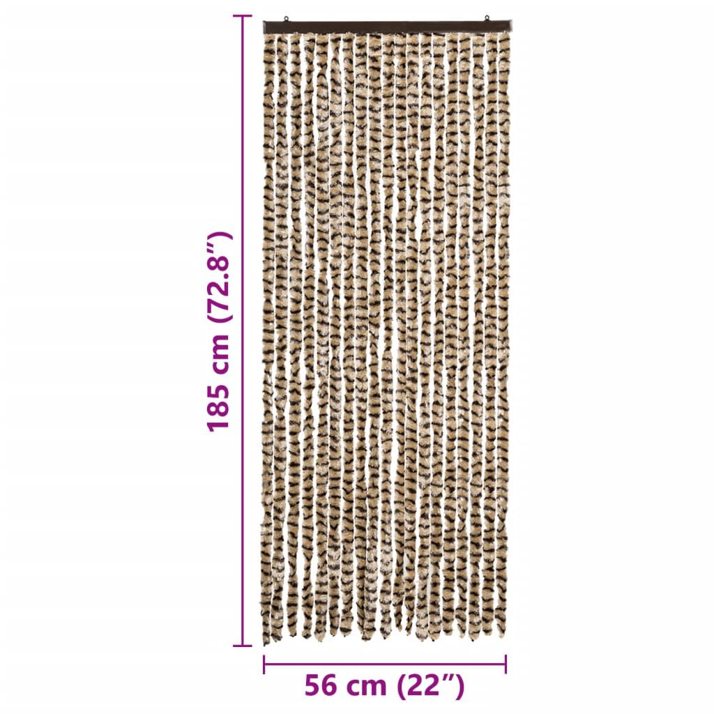 vidaXL Σήτα - Κουρτίνα Πόρτας Μπεζ / Καφέ 56 x 185 εκ. από Σενίλ