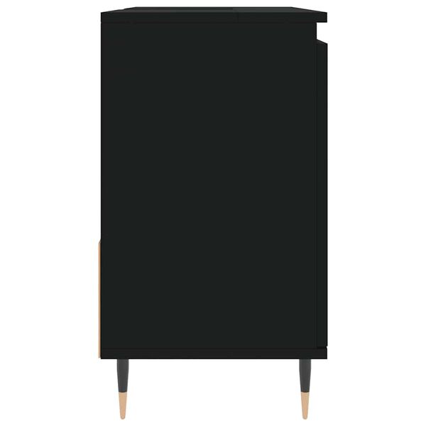 vidaXL Ντουλάπι Μπάνιου Μαύρο 65x33x60 εκ. Επεξεργασμένο Ξύλο