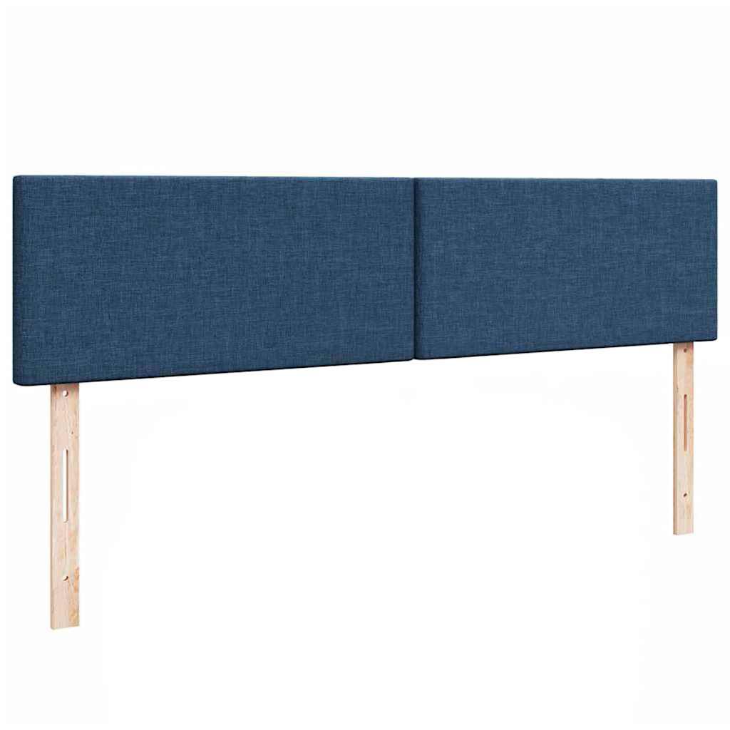 vidaXL Οθωμανικό κρεβάτι με στρώμα & LEDs Μπλε 180x200cm ύφασμα
