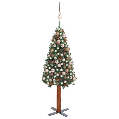vidaXL Χριστουγεν Δέντρο Προφωτ.Τεχνητό Μπάλες Slim Πράσινο 150εκ PVC