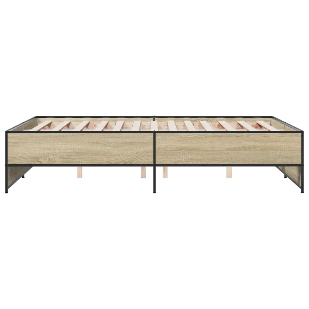 vidaXL Πλαίσιο Κρεβατιού Sonoma Δρυς 120x200 εκ. Επεξ. Ξύλο & Μέταλλο