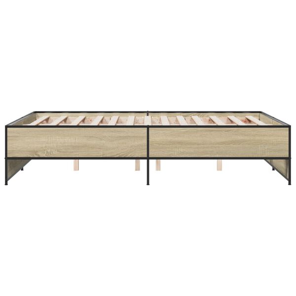 vidaXL Πλαίσιο Κρεβατιού Sonoma Δρυς 120x200 εκ. Επεξ. Ξύλο & Μέταλλο
