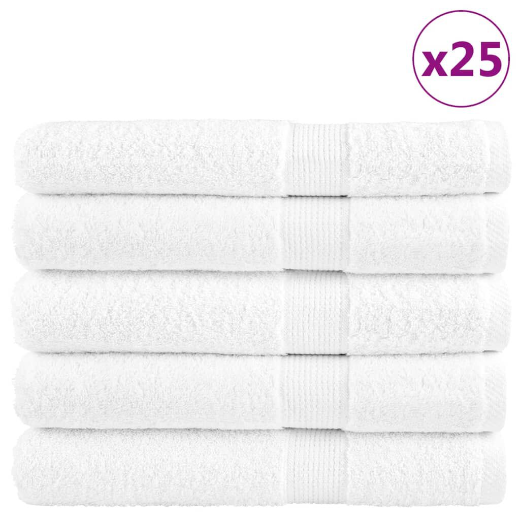 vidaXL Πετσέτες Premium SOLUND 25 Τεμ. Λευκές 100x200εκ. 600γρ/μ²