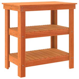 vidaXL Πάγκος εργασίας με ράφι Κερωτό καφέ 78,5 x 50 x 80 εκ.