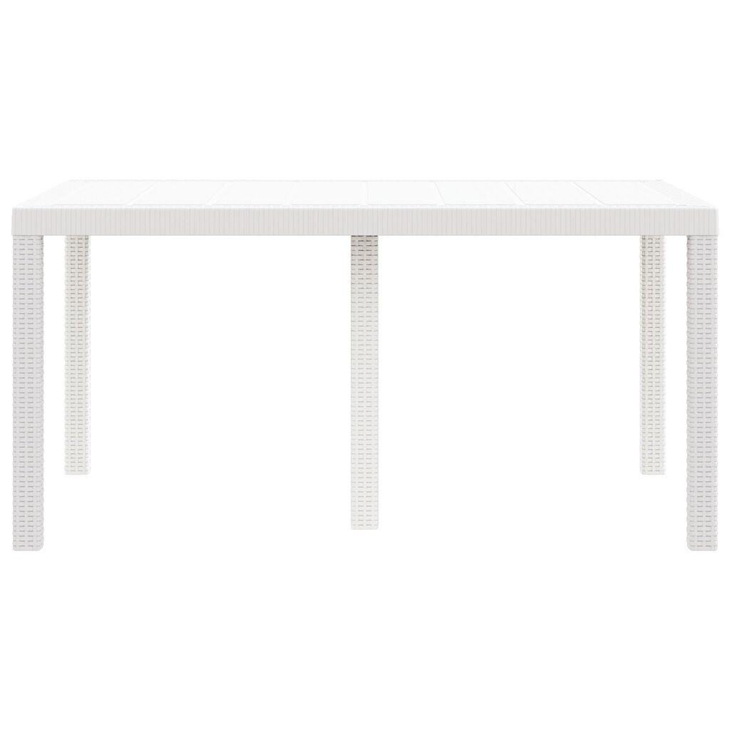 vidaXL Κήπου Τραπέζι Λευκό 150x100x73 εκ Πλαστικό Ράττα
