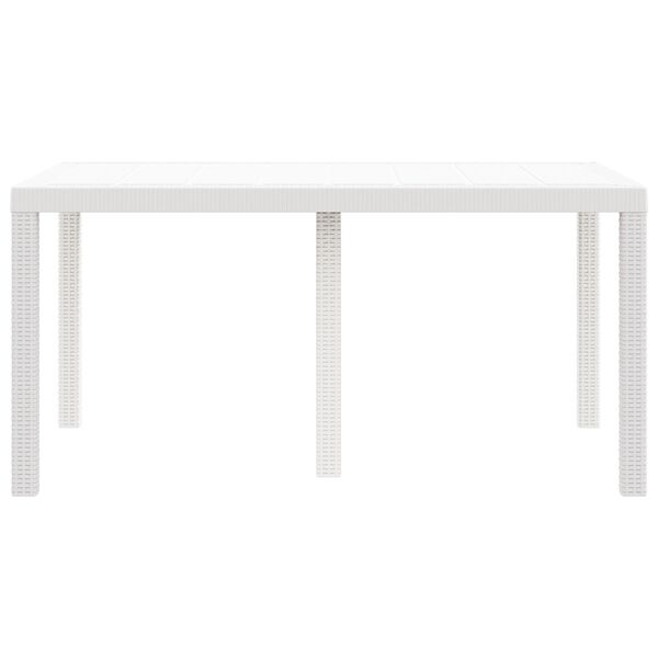 vidaXL Κήπου Τραπέζι Λευκό 150x100x73 εκ Πλαστικό Ράττα