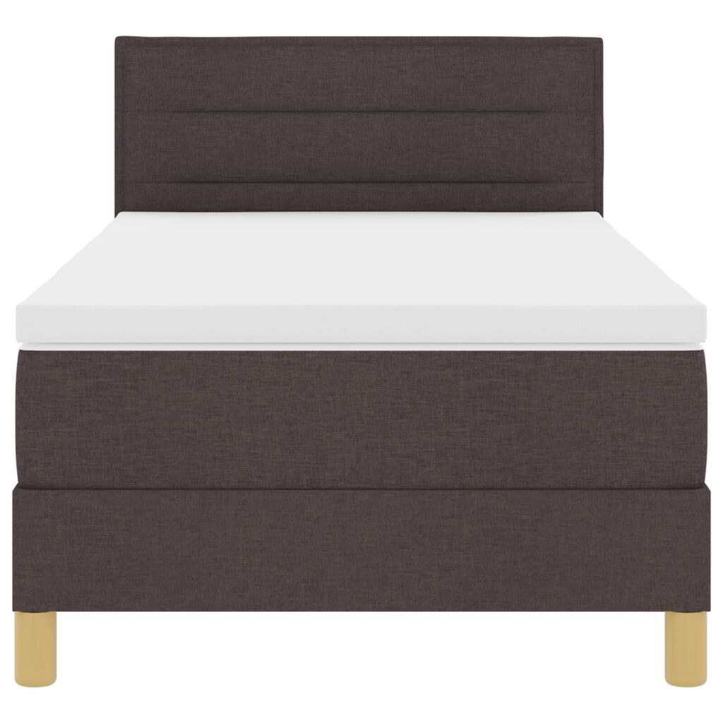 vidaXL Κρεβάτι Box Spring με Στρώμα Σκούρο Καφέ 80x200 εκ. Ύφασμα
