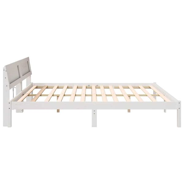 vidaXL Σκελετός Κρεβατιού Λευκό 180 x 200 cm Μασίφ ξύλο πεύκου