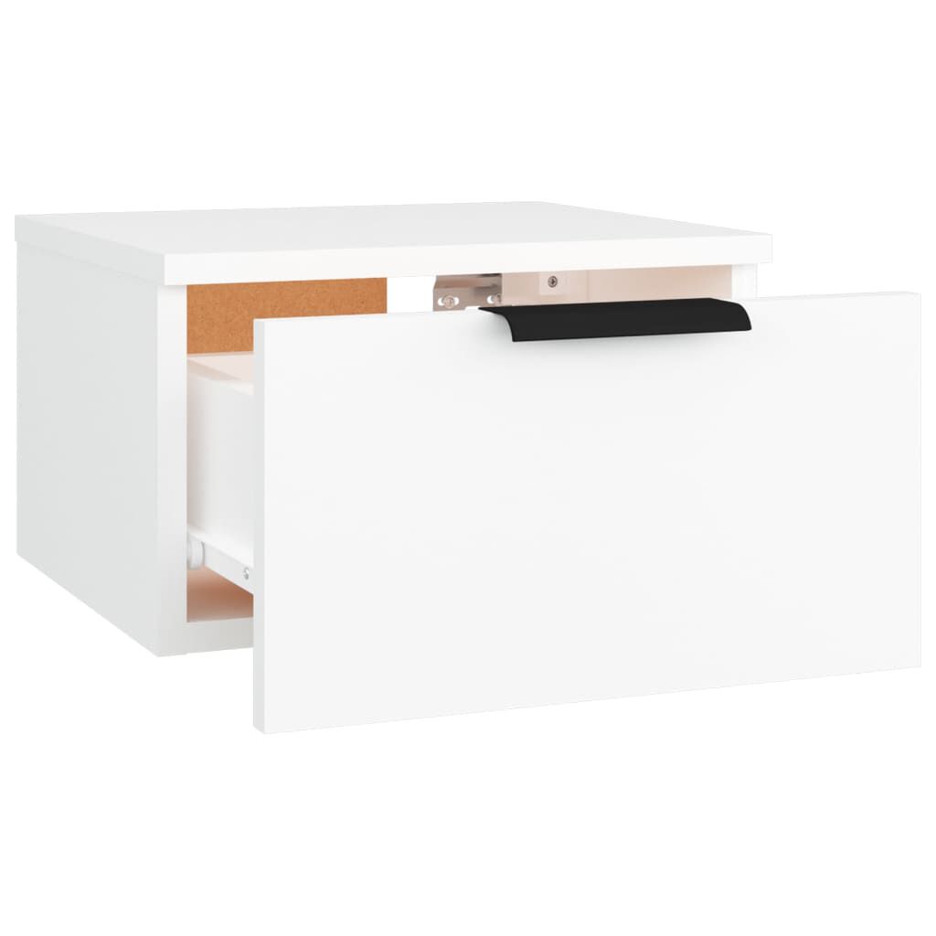 vidaXL Κομοδίνα Επιτοίχια 2 τεμ. Λευκά 34 x 30 x 20 εκ.