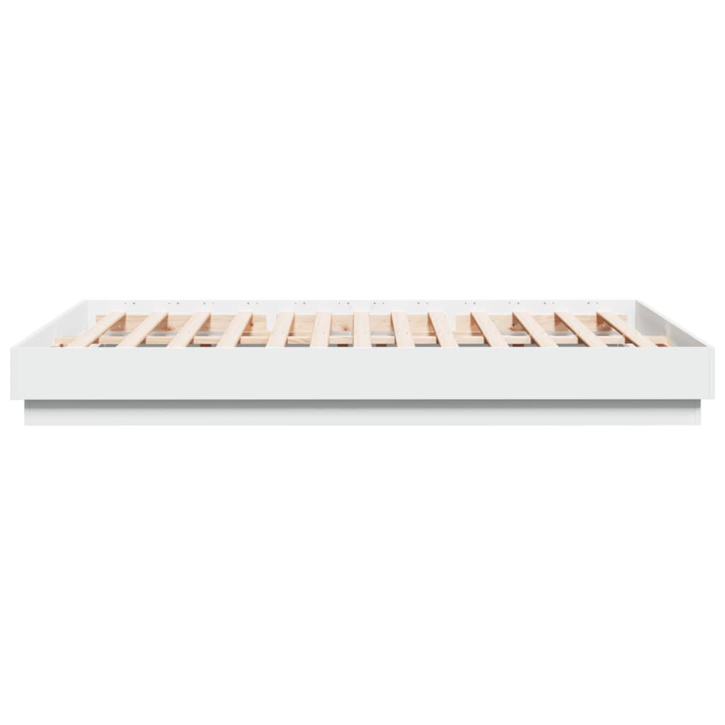vidaXL Πλαίσιο Κρεβατιού με LED Λευκό 140 x 200 εκ.