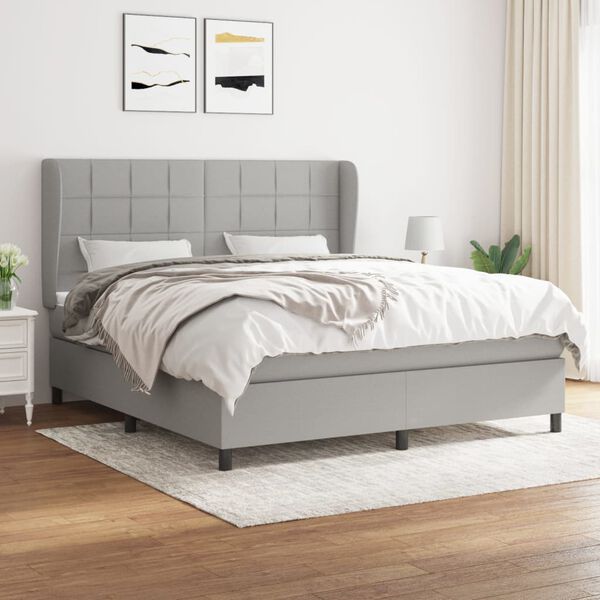 vidaXL &Kappa;&rho;&epsilon;&beta;ά&tau;&iota; Boxspring &mu;&epsilon; &Sigma;&tau;&rho;ώ&mu;&alpha; &Alpha;&nu;&omicron;&iota;&chi;&tau;ό &Gamma;&kappa;&rho;&iota; 180x200 &epsilon;&kappa;. &Upsilon;&phi;&alpha;&sigma;&mu;ά&tau;&iota;&nu;&omicron;