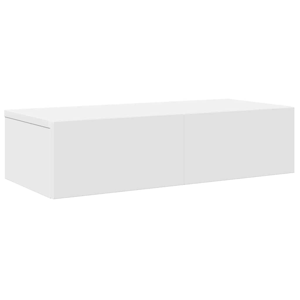 vidaXL Ράφι τοίχου με συρτάρια Λευκό 60x26,5x15 cm Κατασκευασμένο ξύλο