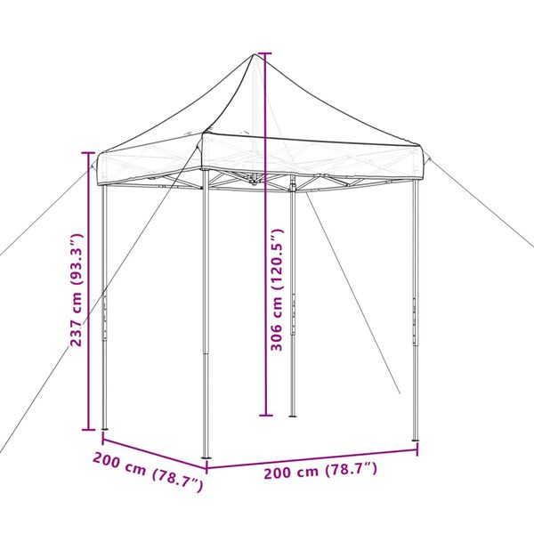 vidaXL Τέντα Εκδηλώσεων Πτυσσόμενη Pop-Up Τερακότα 200x200x306 εκ.