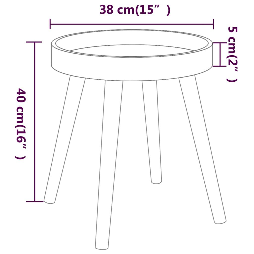 vidaXL Βοηθητικό Τραπέζι Λευκό 38 x 38 x 40 εκ. Επεξ. Ξύλο&Μασίφ Πεύκο