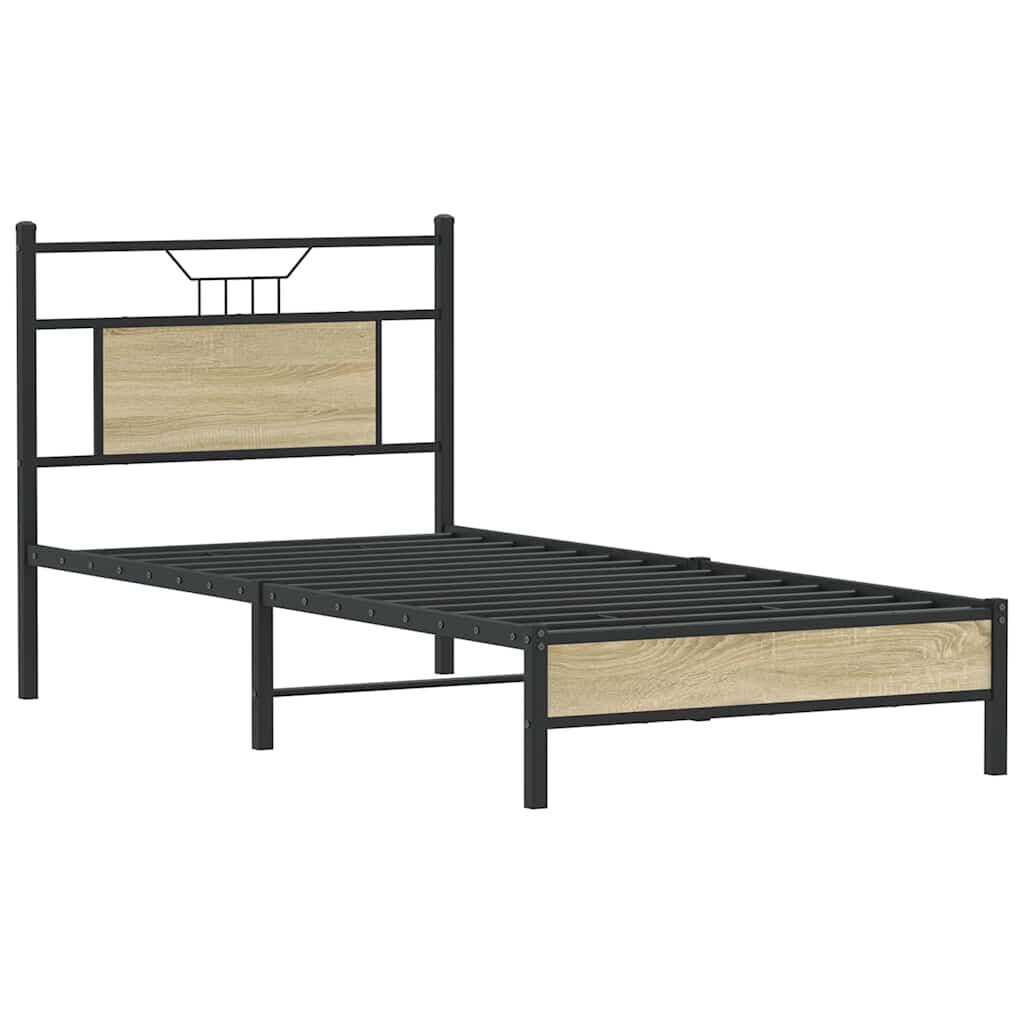 vidaXL Πλαίσιο Κρεβ. Χωρ. Στρώμα Sonoma Δρυς 90x200 εκ. Επεξ. Ξύλο