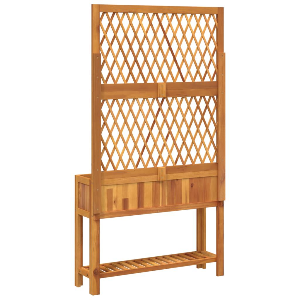 vidaXL Γλάστρα με Καφασωτό / Ράφι 100x32x185 εκ. Μασίφ Ξύλο Ακακίας