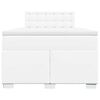 vidaXL Κρεβάτι Boxspring με Στρώμα Λευκό 120x190εκ.από Συνθετικό Δέρμα