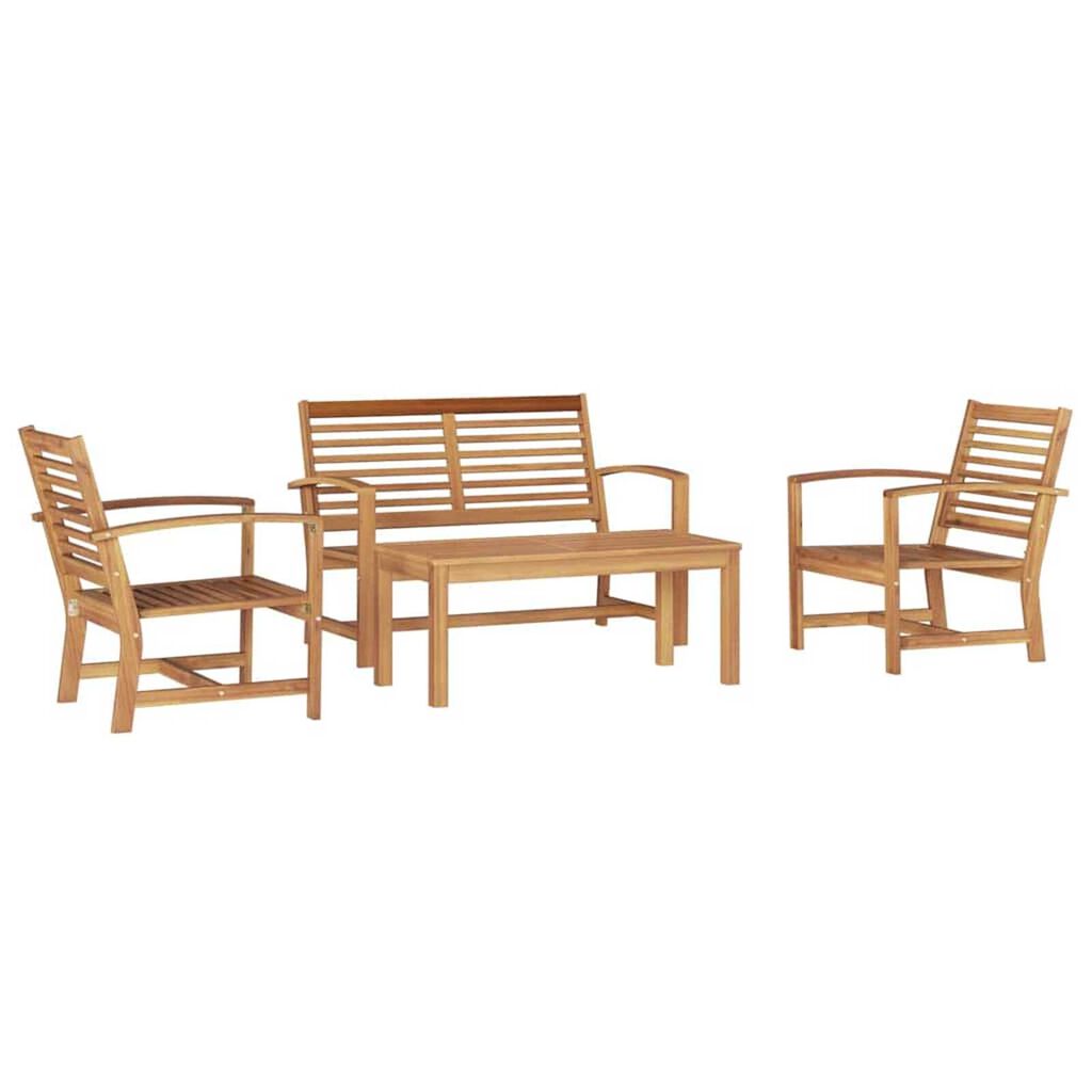 Σετ Καναπέ Κήπου 4 pcs Φυσικό Μασίφ ξύλο teak