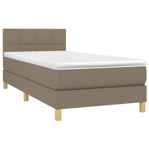 vidaXL &Kappa;&rho;&epsilon;&beta;ά&tau;&iota; Boxspring &mu;&epsilon; &Sigma;&tau;&rho;ώ&mu;&alpha; Taupe 90x190 &epsilon;&kappa;.&Upsilon;&phi;&alpha;&sigma;&mu;ά&tau;&iota;&nu;&omicron;