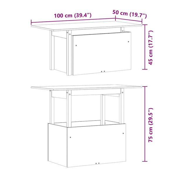 vidaXL Τραπέζι Κήπου Λευκό 100x50x75 εκ. από Μασίφ Ξύλο Πεύκου